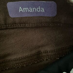 Gloria Vanderbilt Dark Roast Amanda Brown Pants NWT